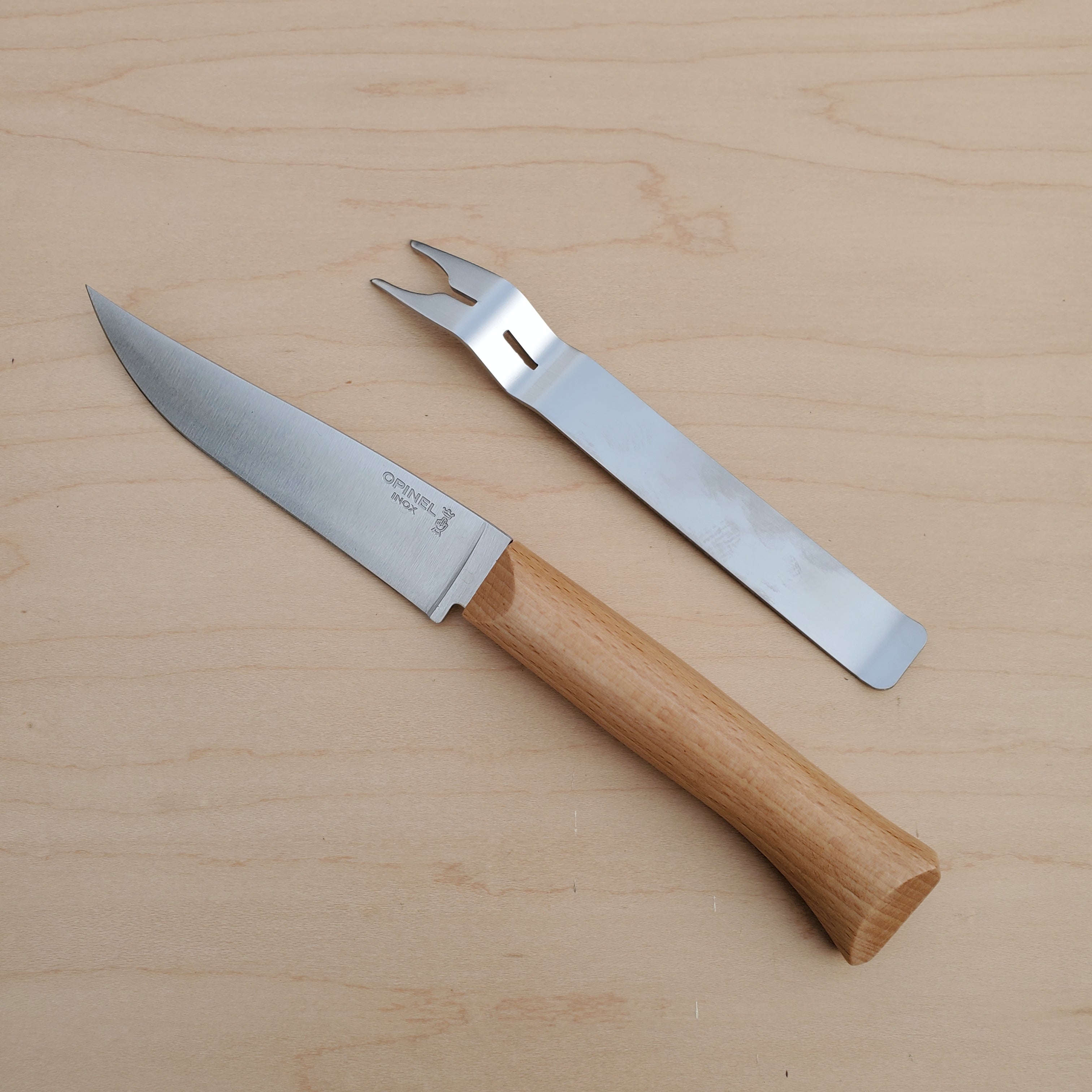 Opinel Cheese Knife & Fork Set