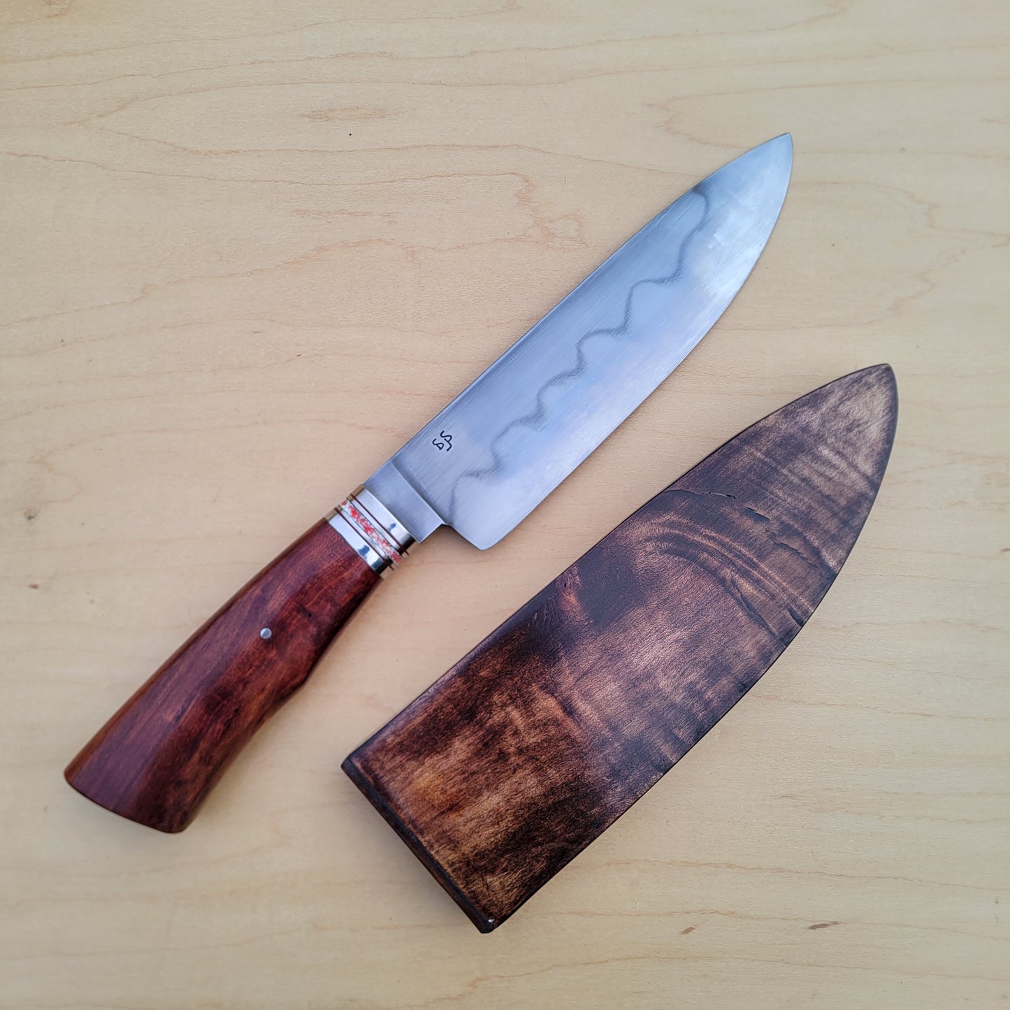 Dan Petersen Camp Chef Knife 8" W2 w/ Hamon