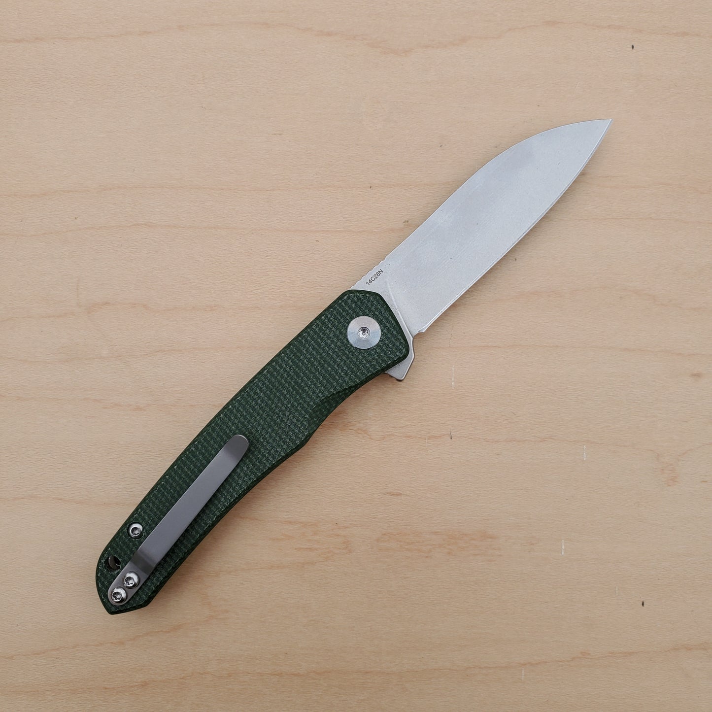 QSP Otter Linerlock - Green Micarta