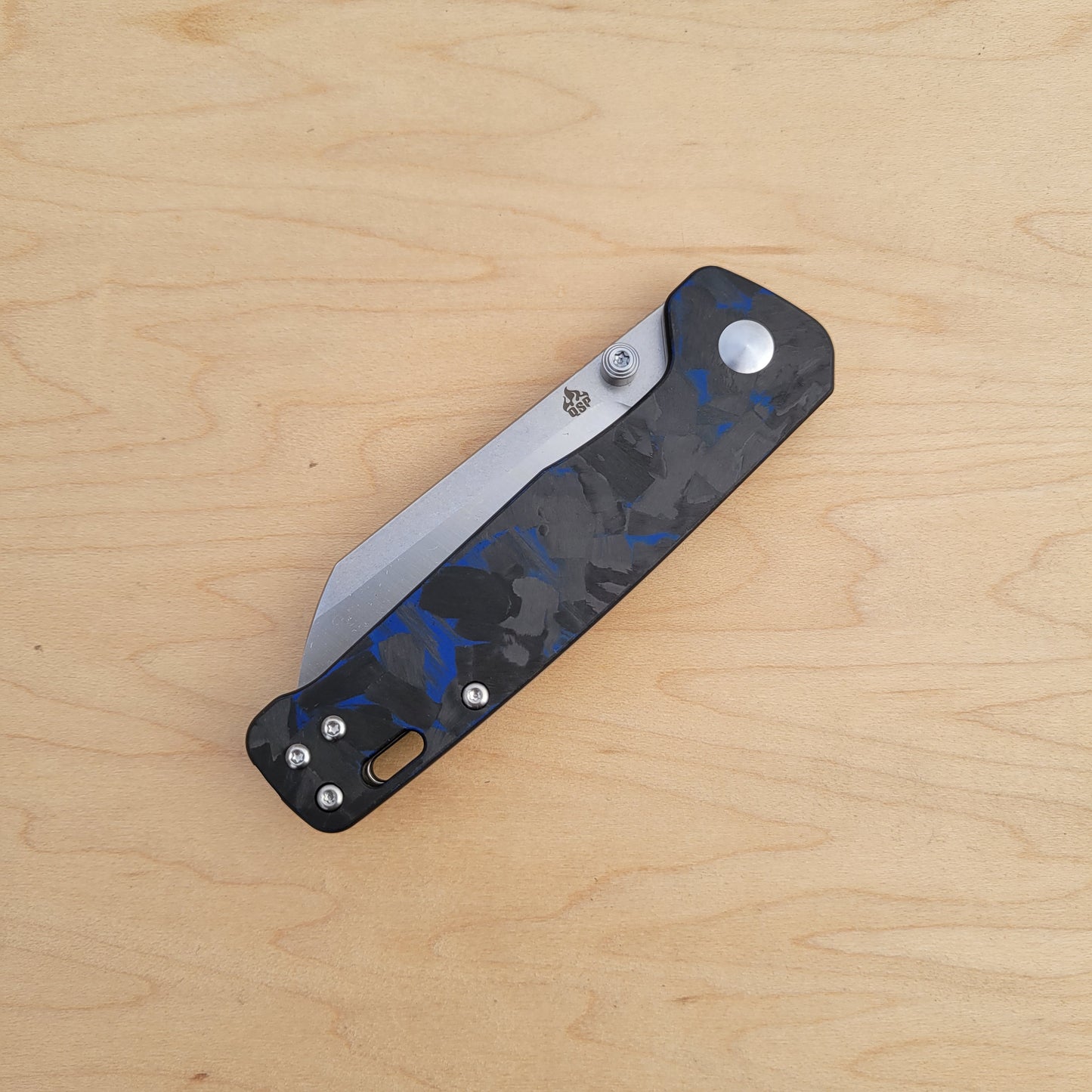 QSP Penguin V2 Blue Carbon Fiber Liner Lock