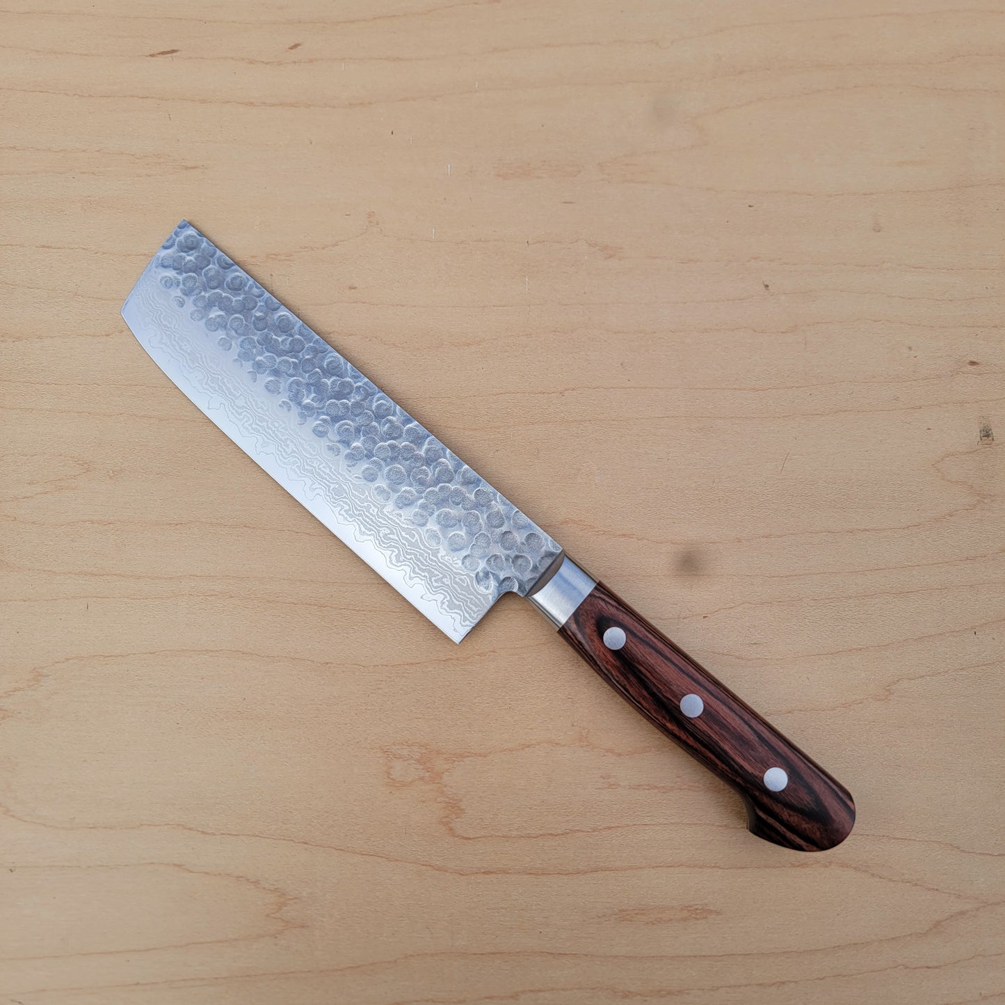 Tsunehisa VG10 165mm Nakiri Tsuchime Damascus