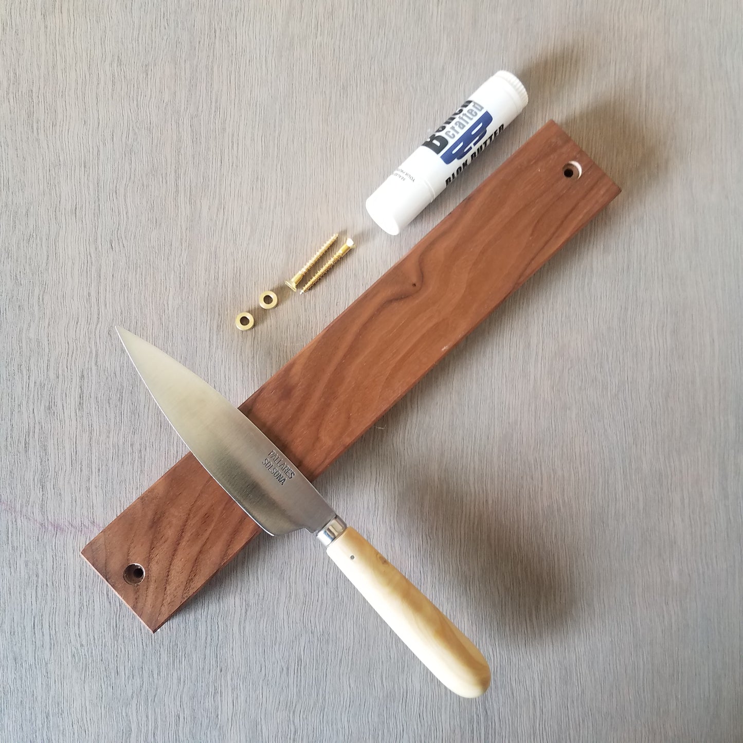 Mag-Blok 12" Magnetic Knife Strip - Walnut