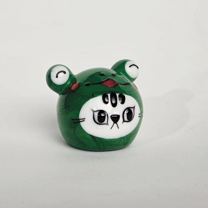 ShangDaili Frog Cat 'safe and sound' Glass Figurine