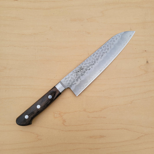 Tsunehisa AUS8 180mm Santoku Tsuchime - Brown