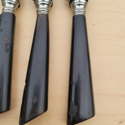 French Table Knife set of 5 'Alsatia' - Horn handles