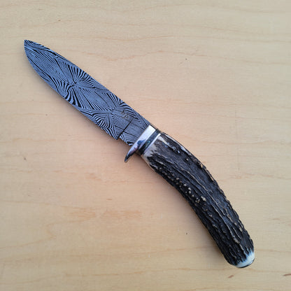 Dan Petersen Damascus Hunter 4.5"- Stag