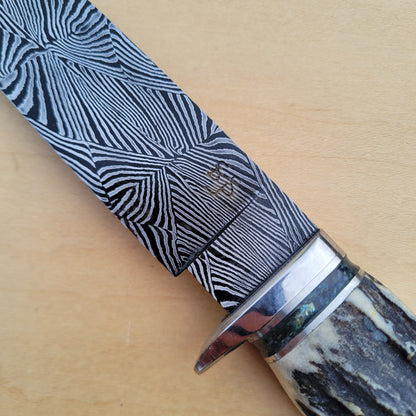 Dan Petersen Damascus Hunter 4.5"- Stag