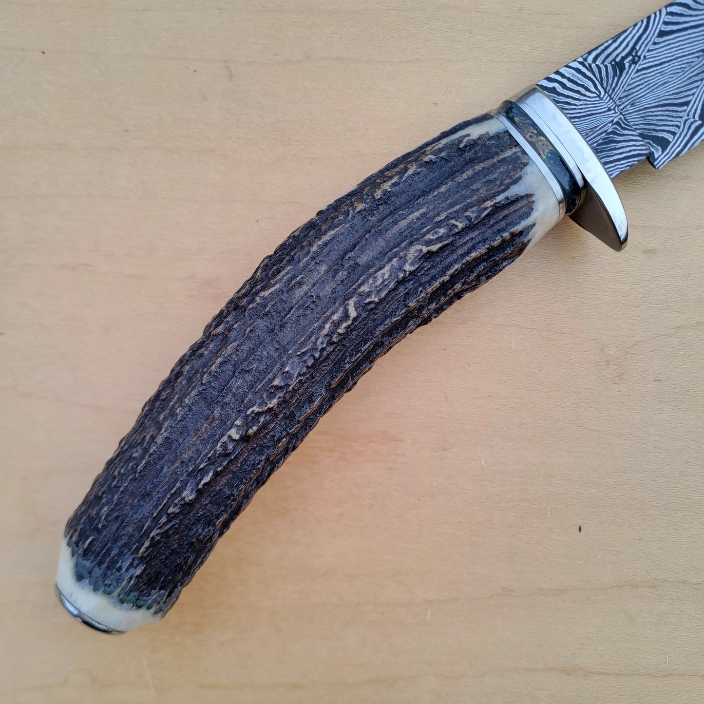Dan Petersen Damascus Hunter 4.5"- Stag