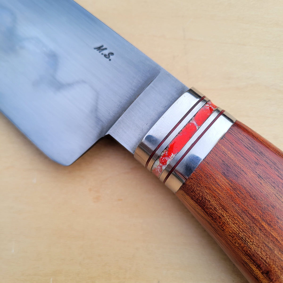 Dan Petersen Camp Chef Knife 8" W2 w/ Hamon