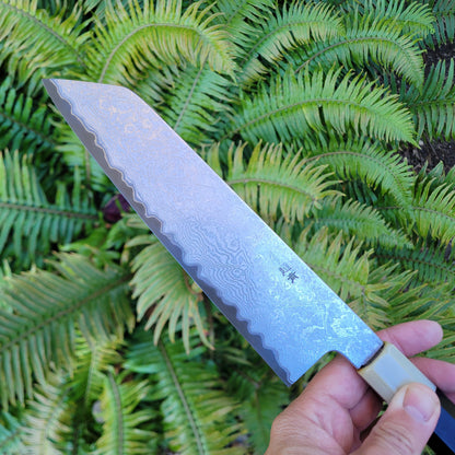 Sakai Kikumori Yogiri (SECOND) 225mm Kiritsuke Gyuto - Aogami Super Damascus