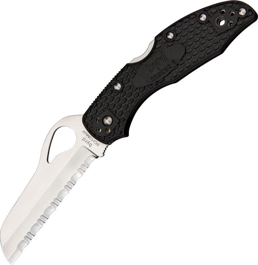 Spyderco Byrd Meadowlark 2 Rescue - Black FRN