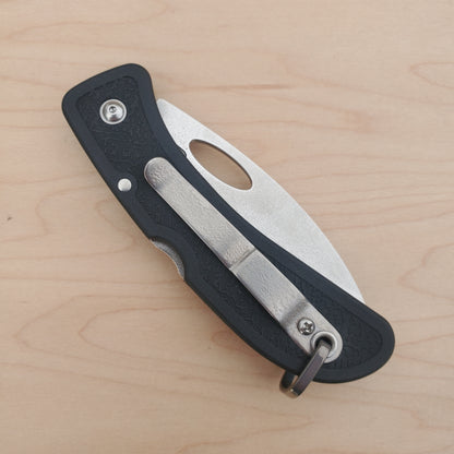 Boye Pointed Tip Folder with Titanium Marlinspike - Black Serrated