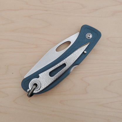 Boye Sheepsfoot Folder with Titanium Marlinspike - Blue