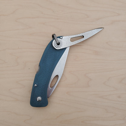 Boye Sheepsfoot Folder with Titanium Marlinspike - Blue