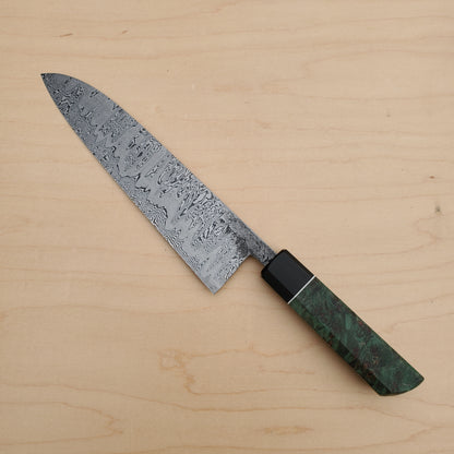 Brian Hanson Damascus 210mm Gyuto - Emerald Maple Burl