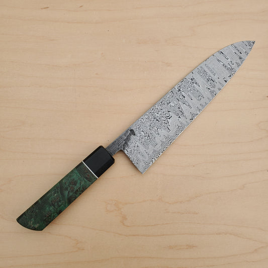 Brian Hanson Damascus 210mm Gyuto - Emerald Maple Burl