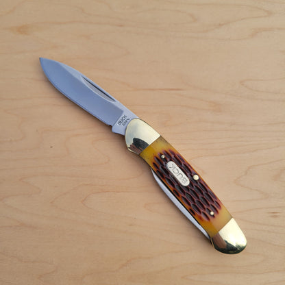 Buck 389 Canoe 3.6" Folding Knife - Brown Jig Bone