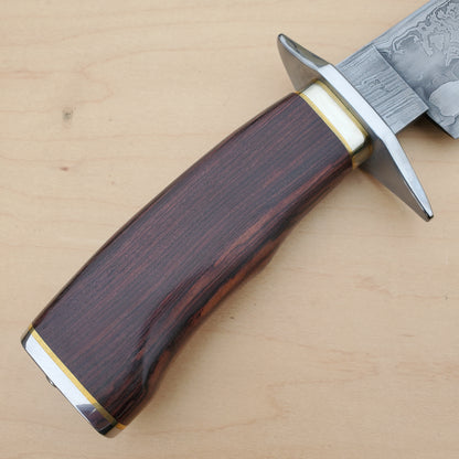 Dan Petersen Bowie 10.5" Damascus Cocobolo