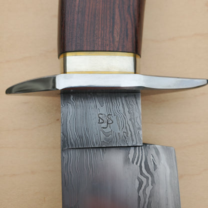 Dan Petersen Bowie 10.5" Damascus Cocobolo
