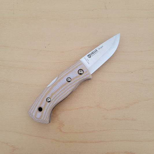 Helle Bergen 2.25" Folding Knife - Beige Canvas Micarta