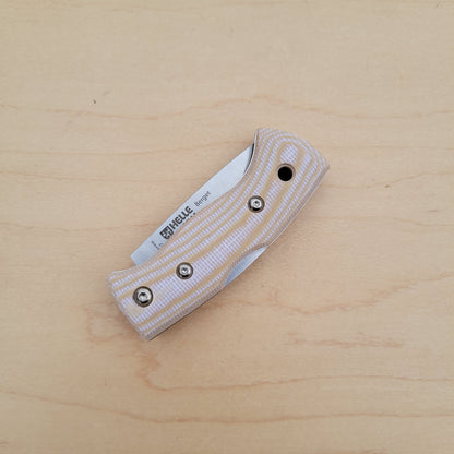 Helle Berget 2.25" Folding Knife - Beige Canvas Micarta