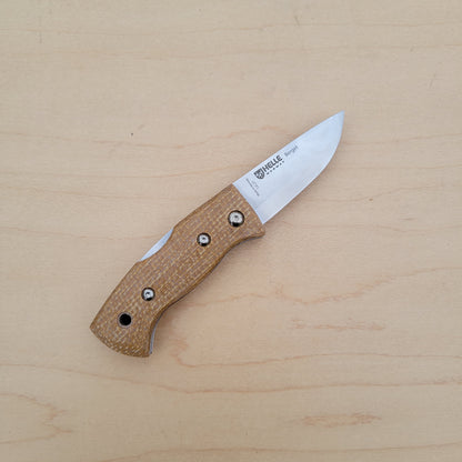 Helle Berget 2.25" Folding Knife - Mustard Jute Micarta
