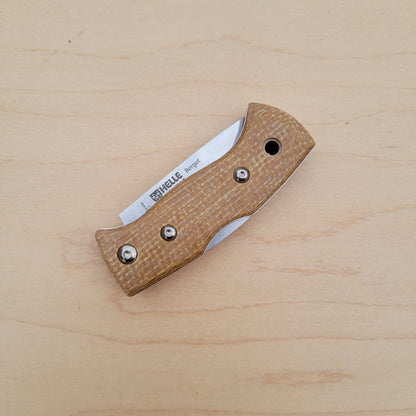 Helle Berget 2.25" Folding Knife - Mustard Jute Micarta