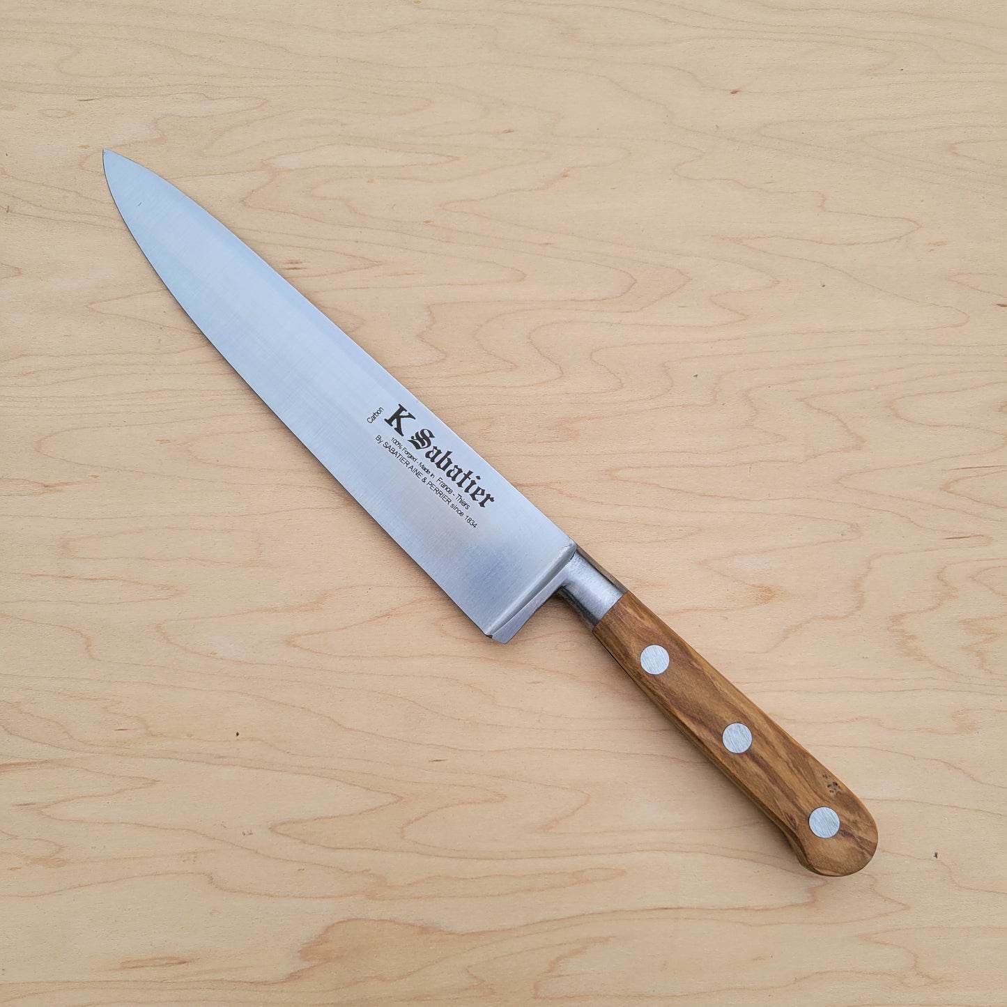 K Sabatier 8" Chef Authentique Carbon - Olive Handle