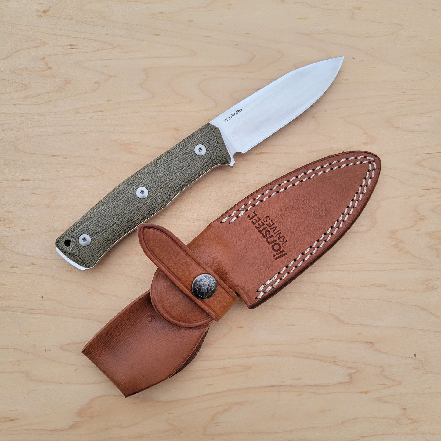 LionSTEEL B35 Fixed Blade - Green Micarta