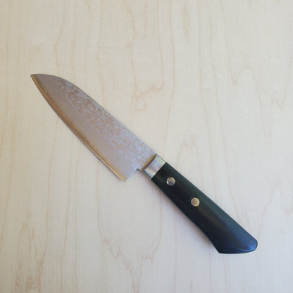 Masutani VG10 Damascus 130mm Ko-Santoku - Black Handle