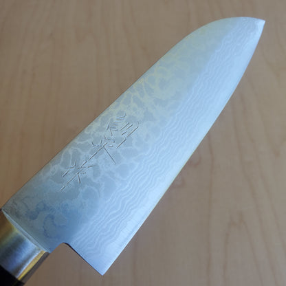 Masutani VG10 Damascus 130mm Ko-Santoku - Black Handle