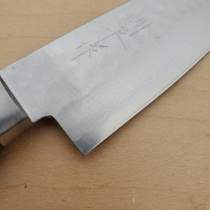Masutani Kokuryu 130mm Ko-Santoku - VG10 Damascus Tsuchime - Blue Handle
