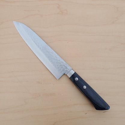 Masutani Kokuryu 180mm Gyuto - VG10 Damascus Tsuchime - Blue handle