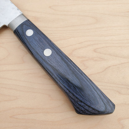 Masutani Kokuryu 165mm Nakiri - VG10 Damascus Tsuchime - Blue Handle