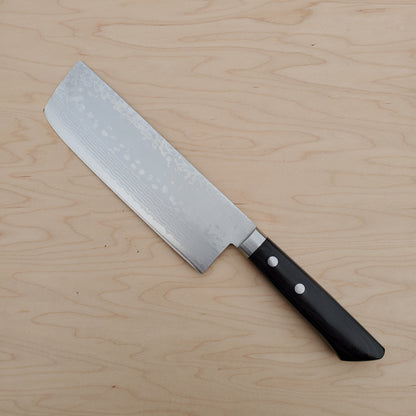 Masutani VG10 Damascus 165mm Nakiri - Black Handle