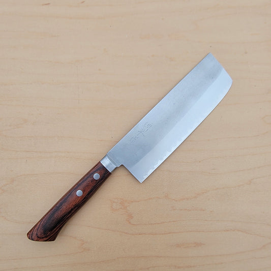 Masutani VG1 165mm Nakiri Nashiji Brown Handle