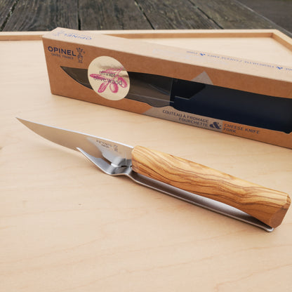Opinel Cheese Knife & Fork - Olive Wood