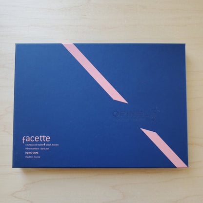 Opinel Facette Steak Knife Set of 4 - Dark Ash