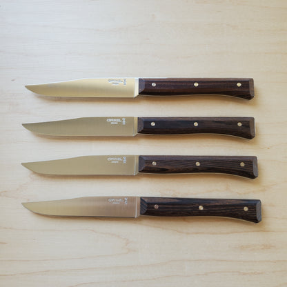 Opinel Facette Steak Knife Set of 4 - Dark Ash
