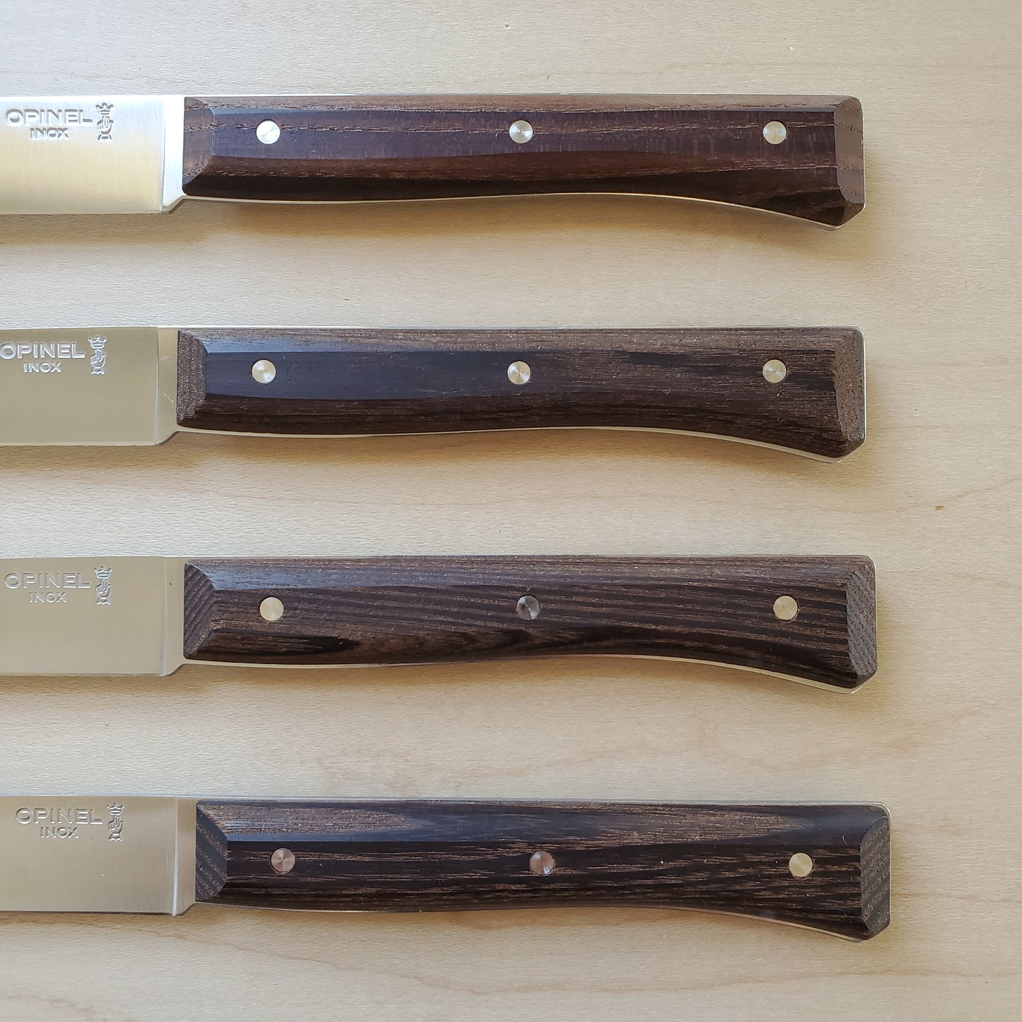 Opinel Facette Steak Knife Set of 4 - Dark Ash