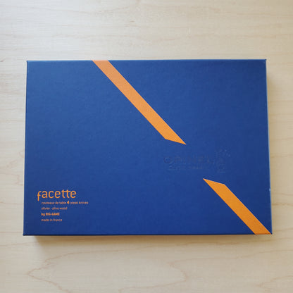 Opinel Facette Steak Knife Set of 4 - Olive wood