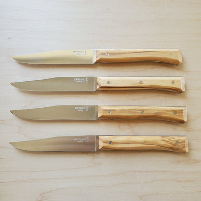 Opinel Facette Steak Knife Set of 4 - Olive wood