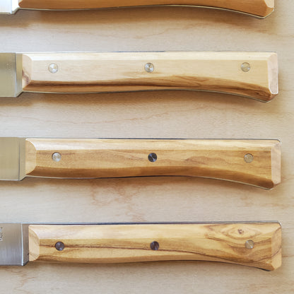 Opinel Facette Steak Knife Set of 4 - Olive wood