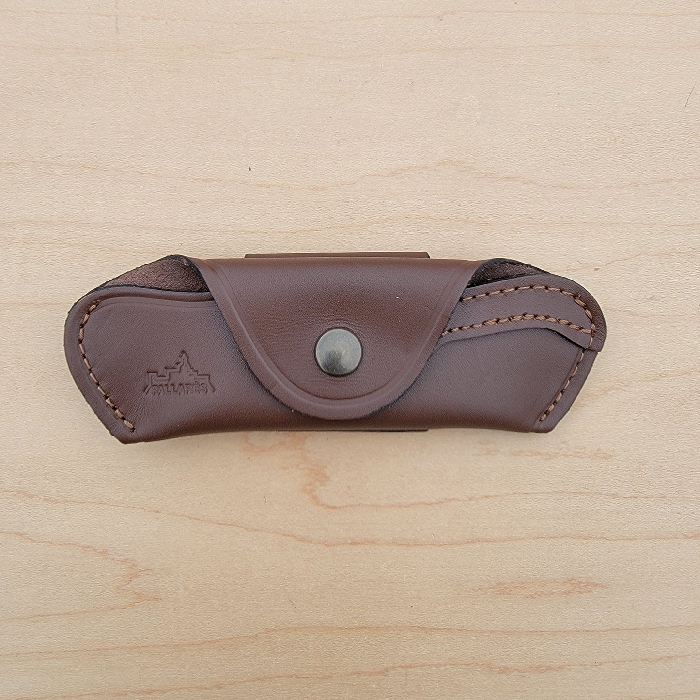 Pallares Leather Sheath Horizontal for 10cm Folding Knife - Brown