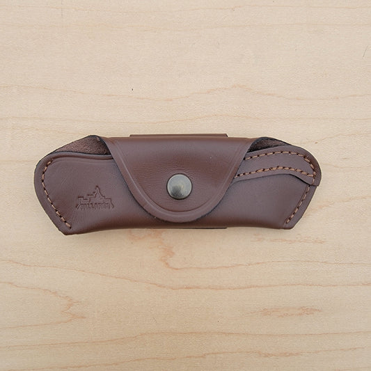 Pallares Leather Sheath Horizontal for 10cm Folding Knife - Brown