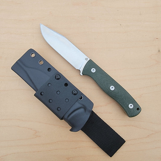 QSP Bison V2 Fixed Blade - Green Micarta