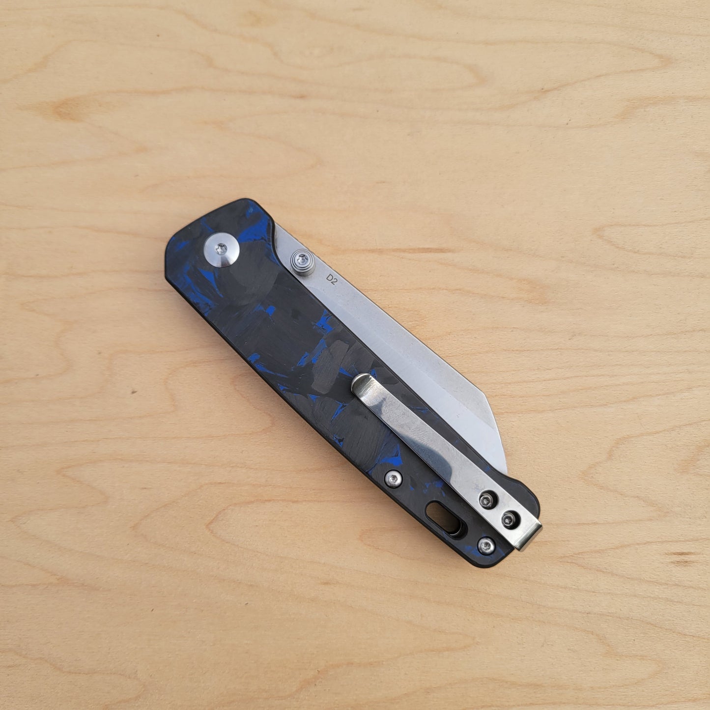 QSP Penguin V2 Blue Carbon Fiber Liner Lock