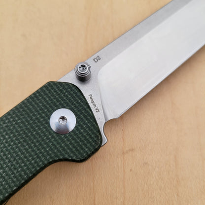 QSP Penguin V2 Green Micarta Liner Lock
