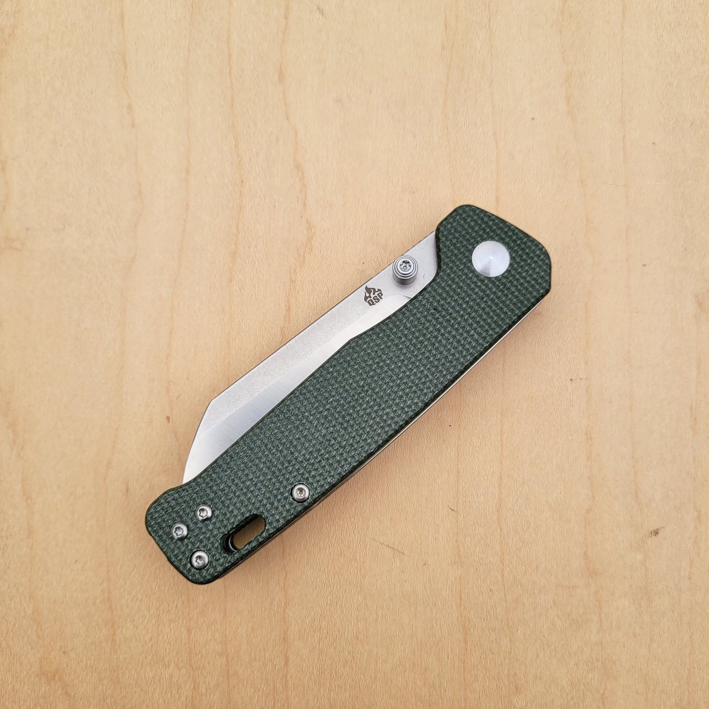QSP Penguin V2 Green Micarta Liner Lock