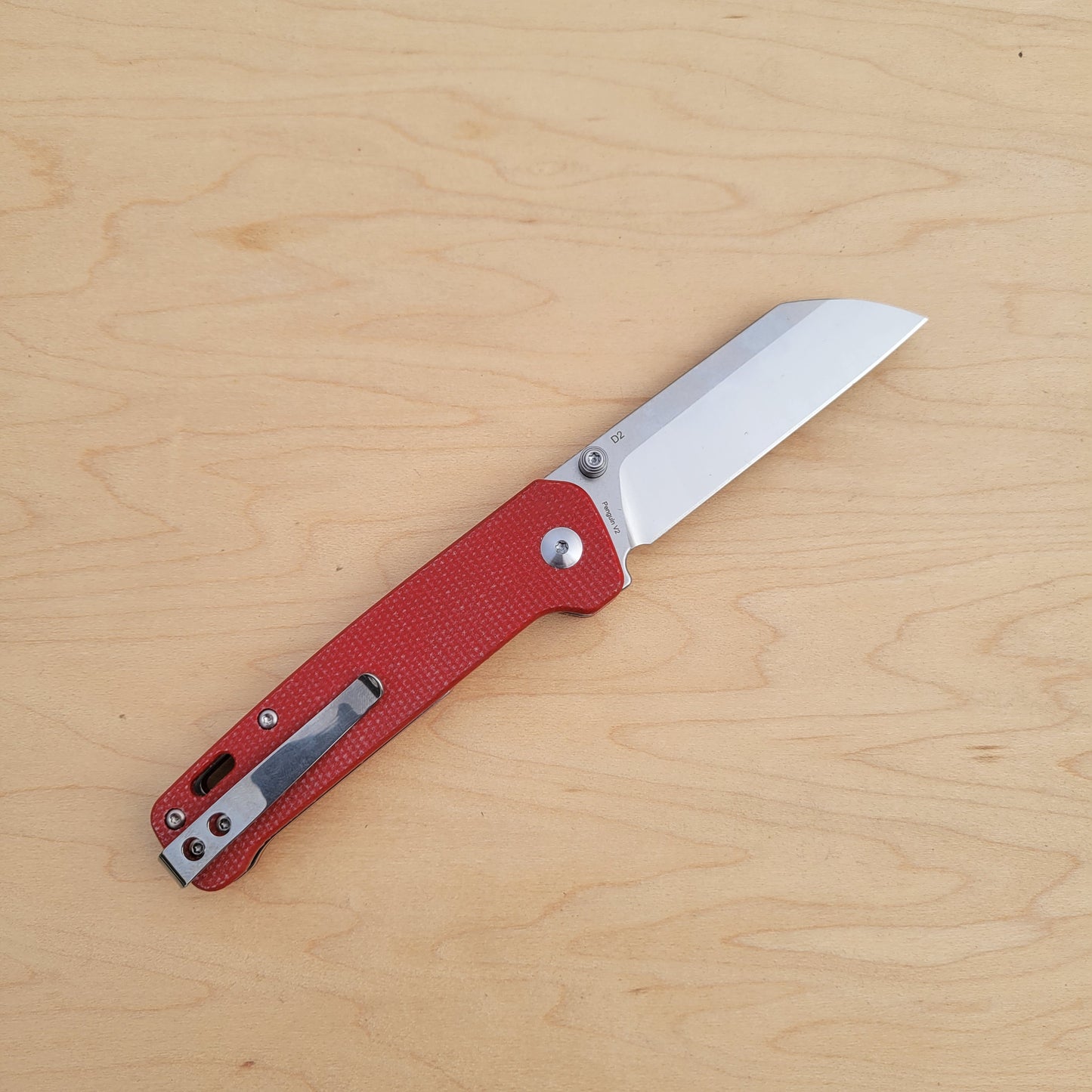 QSP Penguin V2 Red Micarta Liner Lock